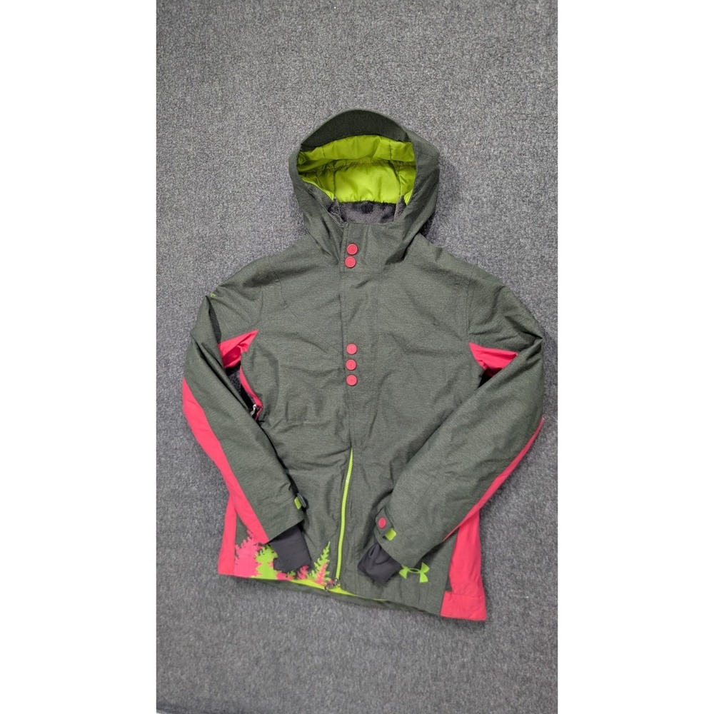 Under Armour Jacket Women's Medium Neon Recco‎ Y2K Retro Ski Snow Windbreaker